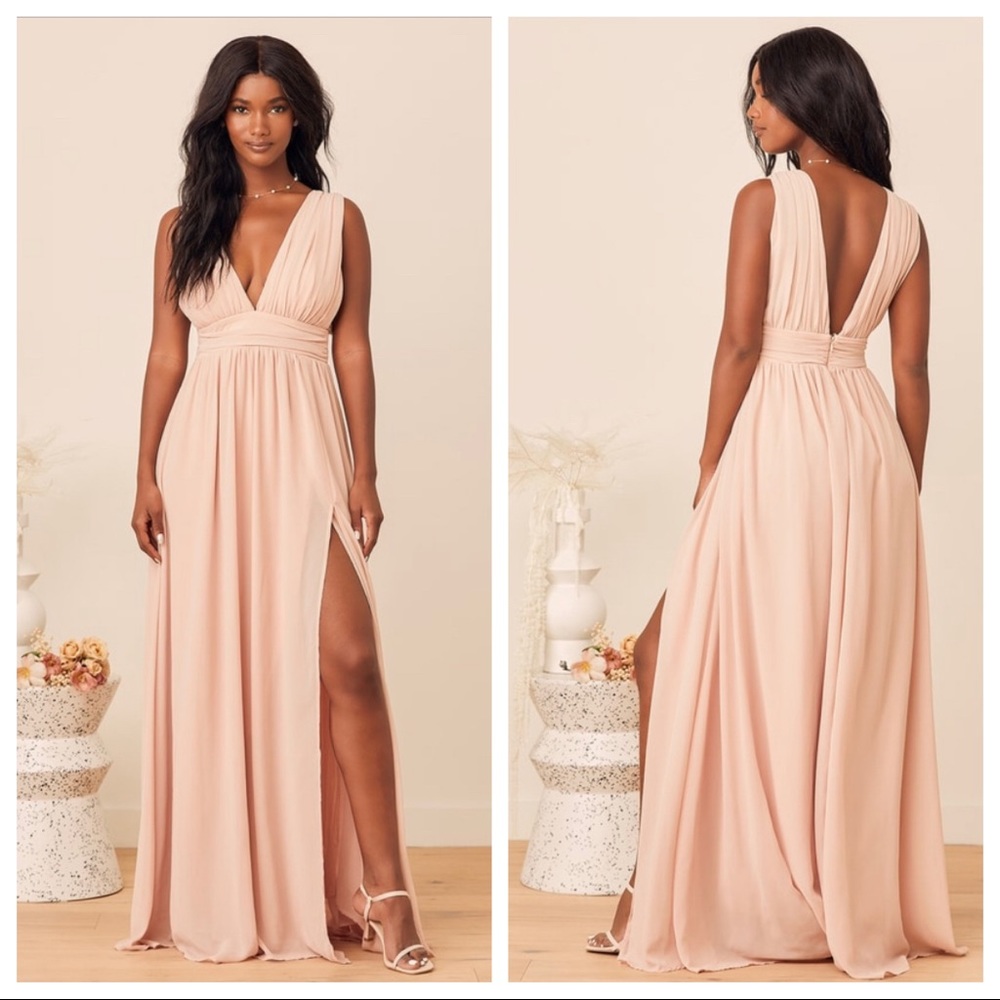 Lulus heavenly hues blush maxi dress